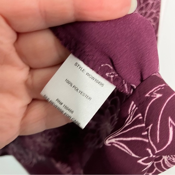 41 Hawthorn Top Large Purple Floral Casual Popover Spring Women’s Blouse Shirt - Picture 5 of 9